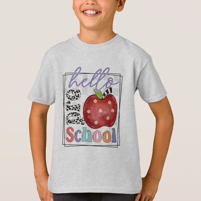 Camiseta Olá Pré-Escola, Menino ou Menina (Frente)