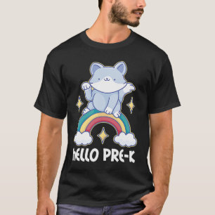 Camiseta Olá Pré K com Cat for School