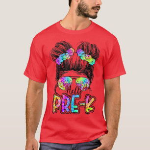 Camiseta Olá, Pré-K Crianças Mensageiras Meninas Amarradas