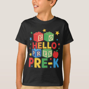 Camiseta Olá, Pré-k. Feliz Primeiro Dia De Volta À Escola C