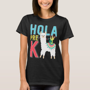 Camiseta Olá Pré K Llama para Professores de Pré-Escola par
