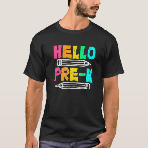 Camiseta Olá Pré K Primeiro Dia De Aula Volta às Aulas