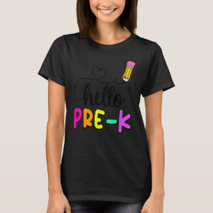 Camiseta Olá Pré K Volta às Aulas Professor Criança Aluno C