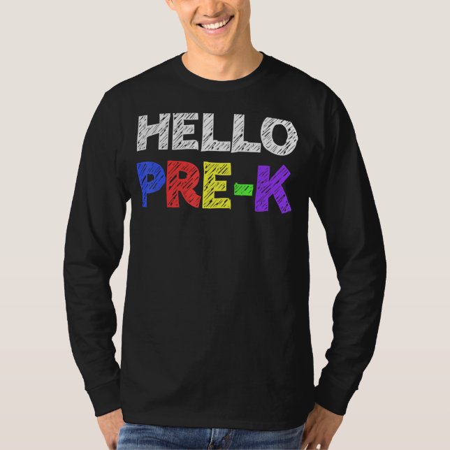 Camiseta Olá Pré K Voltar À Escola (Frente)
