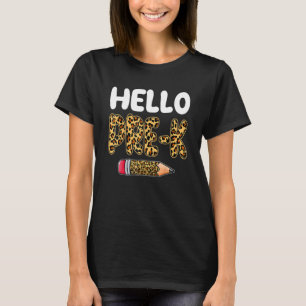 Camiseta Olá Pré K Voltar À Escola Primeiro Dia Ensinado Le