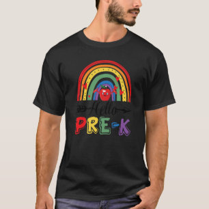 Camiseta Olá Preschool Pré K Rainbow Happy 1rua Dia De Sch