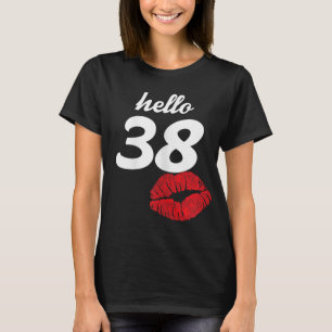 Camiseta Olá, presentes de 38 anos para o 38.º aniversário