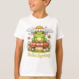 Camiseta Olá Primavera Sapo – Estética de Cogumelo Cottagec