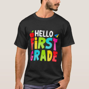 Camiseta Olá Primeira Série Divertida Volta às Aulas Alunos