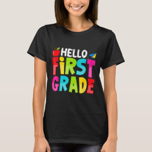 Camiseta Olá Primeira Série Divertido Volta às Aulas Alunos