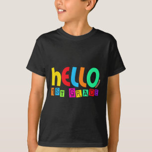 Camiseta Olá Primeiro 1º Ano Ck Para a Escola Para Estudant