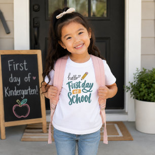 Camiseta Olá Primeiro Dia De Aula Dia De Volta Às Aulas