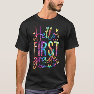 Camiseta Olá, Primeiro Grau, Tie Dye De Volta Ao Professor