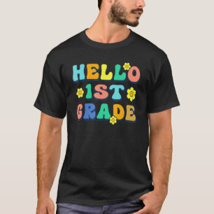 Camiseta Olá Professor(a) da 1ª Série Groovy Vintage Volta