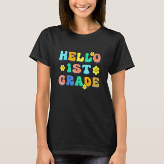 Camiseta Olá Professor(a) da 1ª Série Groovy Vintage Volta
