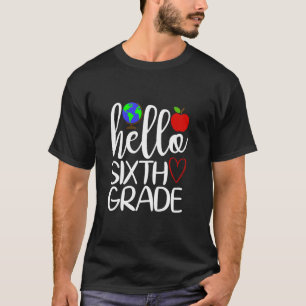 Camiseta Olá Professor da Escola Primária Globe Heart da Se