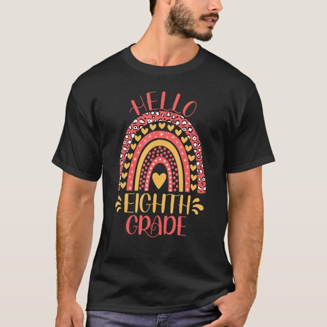 Camiseta Olá Professor da Oitava Série 8ª Série de Volta à  (Frente)