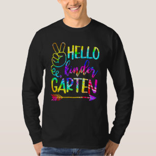 Camiseta Olá Professor de Jardim de Infância Tie Dye Bem-vi