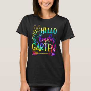 Camiseta Olá Professor de Jardim de Infância Tie Dye Bem-vi
