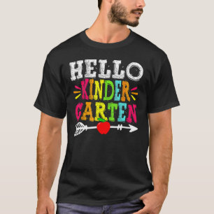 Camiseta Olá Professor de Jardim de Infância Volta às Aulas
