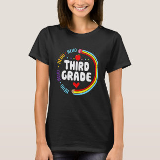 Camiseta Olá Professor de Lápis da 3ª Série e Aluno de Volt