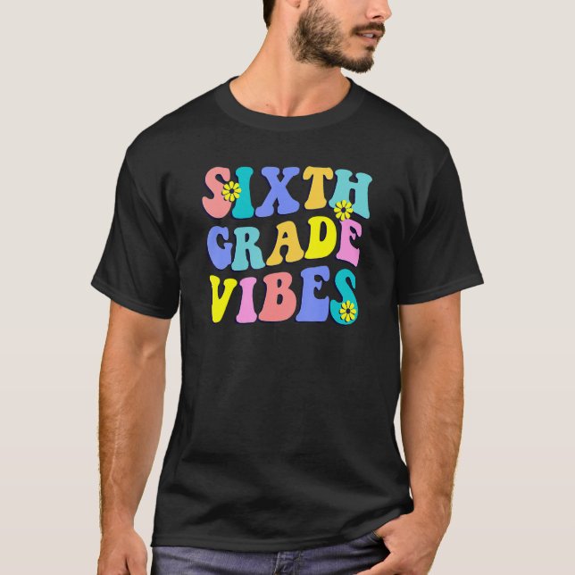 Camiseta Olá, Professor de Professores do Sexto Grau Vibes (Frente)