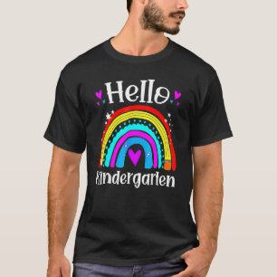 Camiseta Olá Professor do Jardim Infantil Rainbow Kinder De