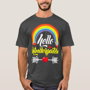 Camiseta Olá Professor do Jardim Infantil Rainbow Kinder De
