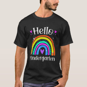 Camiseta Olá Professor do Jardim Infantil Rainbow Kinder De