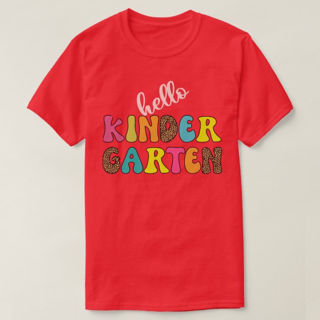 Camiseta Olá, Professor Kinder Garten De Volta À Escola (Frente do Design)