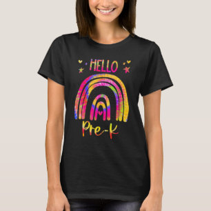 Camiseta Olá Professor Pré K Gravata Tie Dye Volta às Aulas