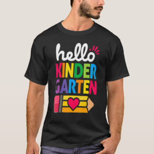 Camiseta Olá Professora Do Lápis Do Jardim De Infância E Es