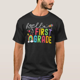 Camiseta Olá Professora do Primeiro Ano Laço Coquete Volta
