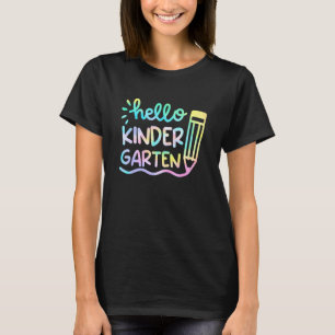 Camiseta Olá Professores de Jardim de Infância Tie Dye Cria