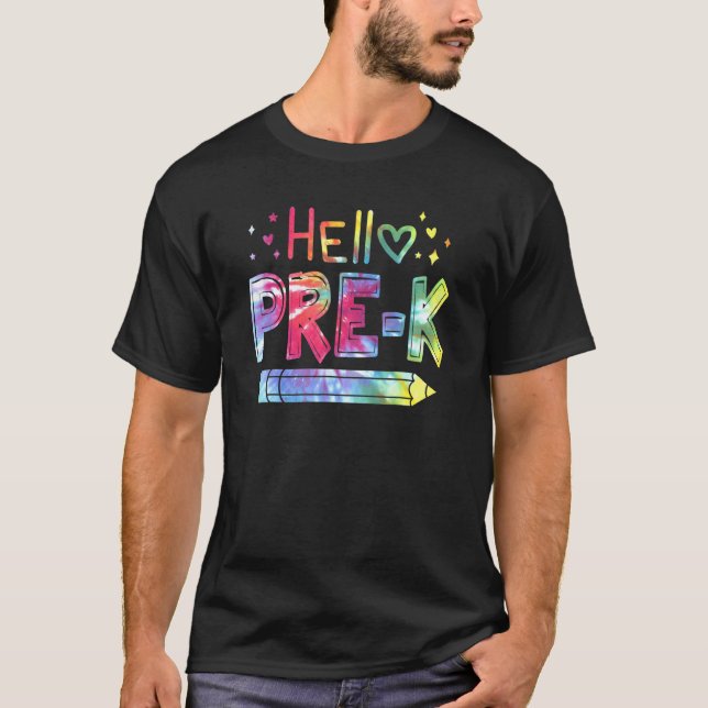 Camiseta Olá, Professores Pré-K De Volta Ao Estudante Escol (Frente)