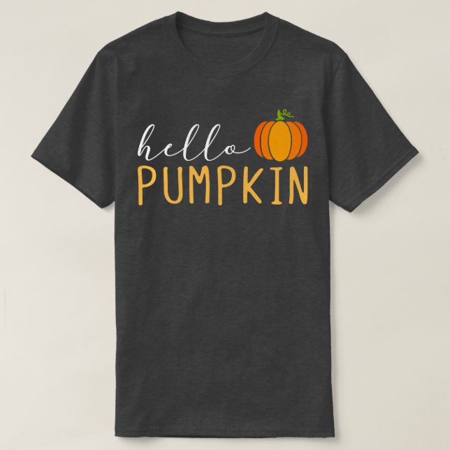 Camiseta Olá Pumpkin Cute Pumpkin Fall Autumn Season Holi (Frente do Design)