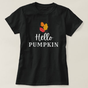 Camiseta Olá, Pumpkin e Folhas de Quedas Crises