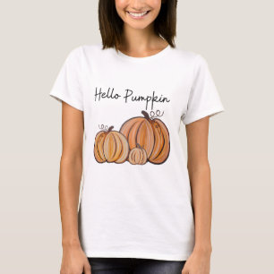 Camiseta Olá Pumpkin Fall Halloween Graphic