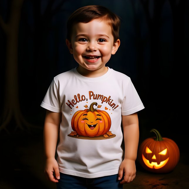 Camiseta Olá, Pumpkin, Feliz Dia das Bruxas, Design (Criador carregado)