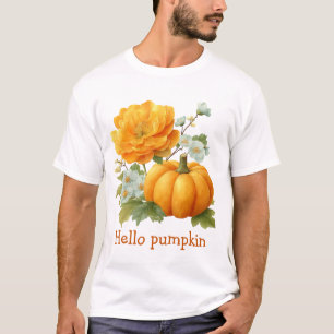 Camiseta Olá Pumpkin Floral Halloween Design