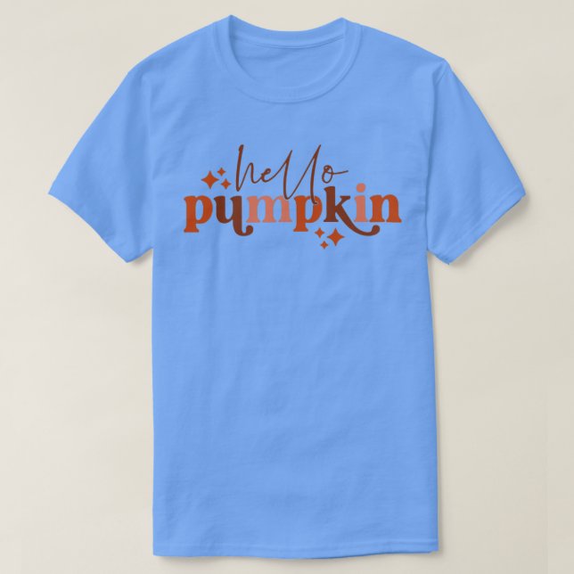 Camiseta Olá Pumpkin Retro Fall Pumpkin Spice Graças (Frente do Design)
