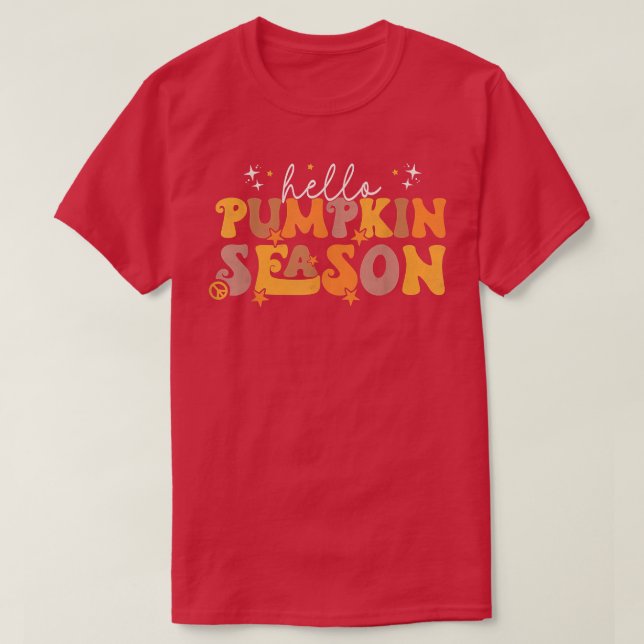 Camiseta Olá Pumpkin Season Autumn Fall Y'all Graças (Frente do Design)