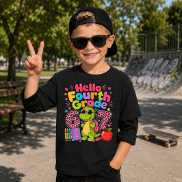 Camiseta Olá Quarta Série Dinossauro Fofo Escola Volta às A