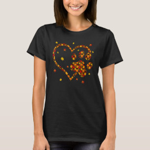 Camiseta Olá, Queda Autumn Leaf Dog Cat Paw Print Pets Kitt