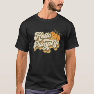 Camiseta Olá, Queda do outono, queda de abóbora para mulher