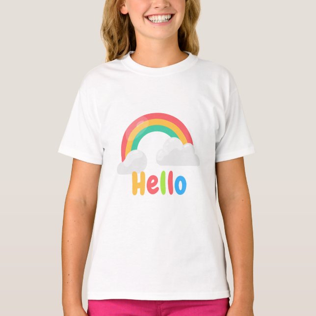 Camiseta Olá Rainbow (Frente)