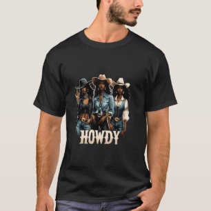 Camiseta Olá Rainha Cowgirl Negra Afro-Americana