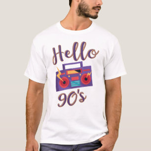 Camiseta Olá reprodutor de cassete de rádio dos anos 90