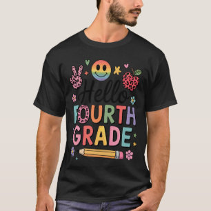Camiseta Olá Retro Quarta Série Gráfico para Crianças e Pro