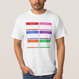 Camiseta Olá, Salut, Hola, Ciao